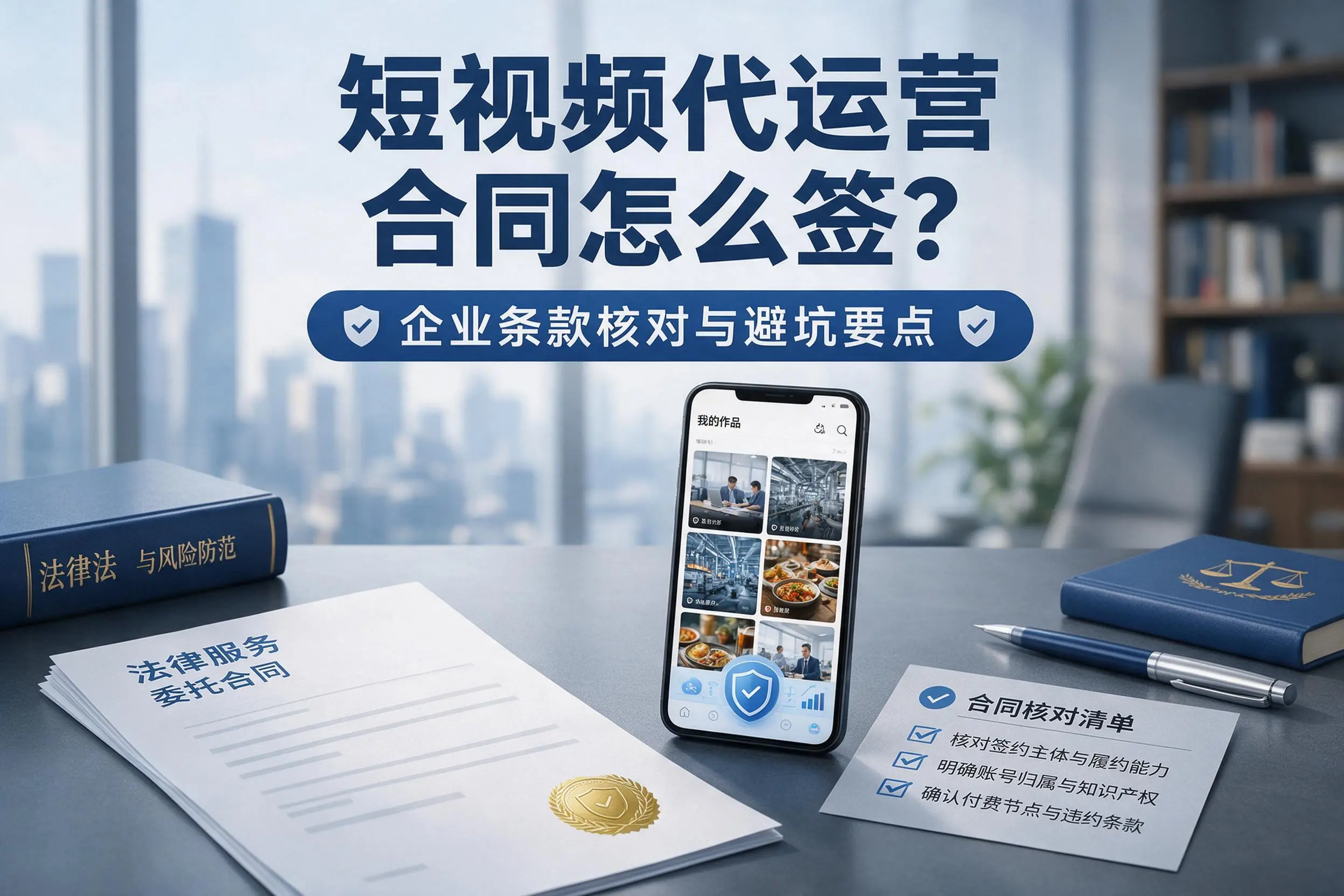 短视频代运营合同怎么签?张掖企业条款核对与避坑要点