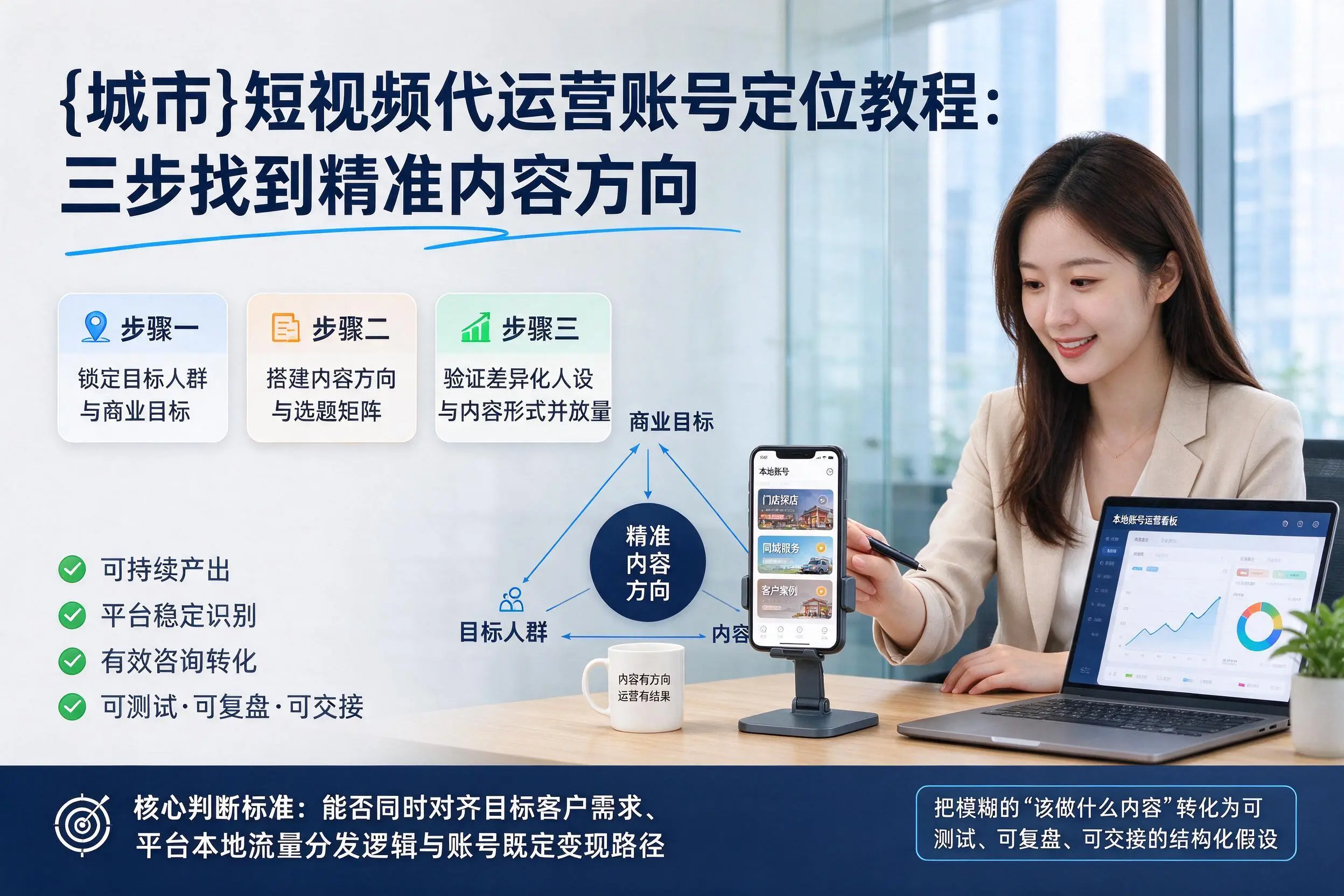 张掖短视频代运营账号定位教程：三步找到精准内容方向