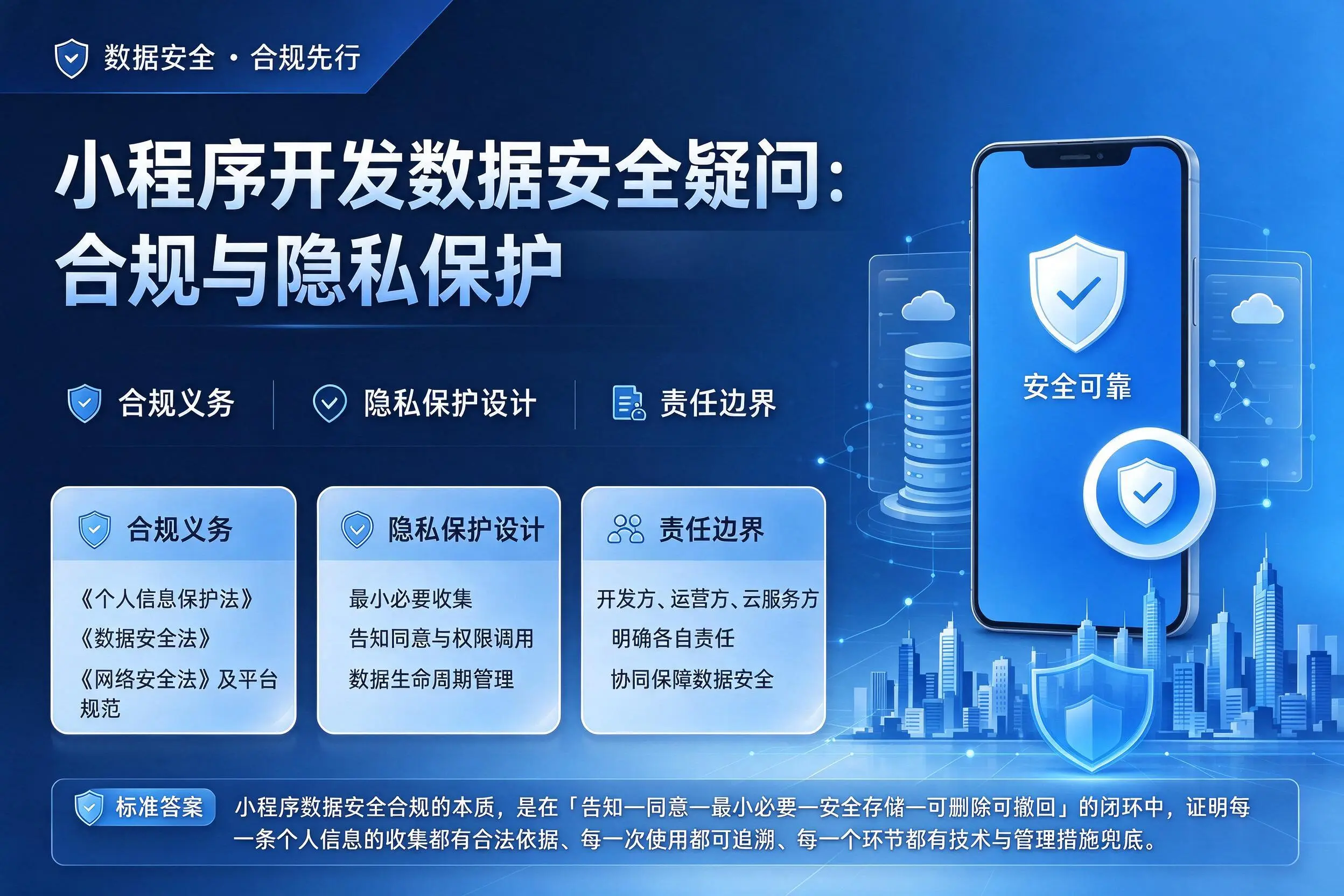 张掖小程序开发数据安全疑问:合规与隐私保护