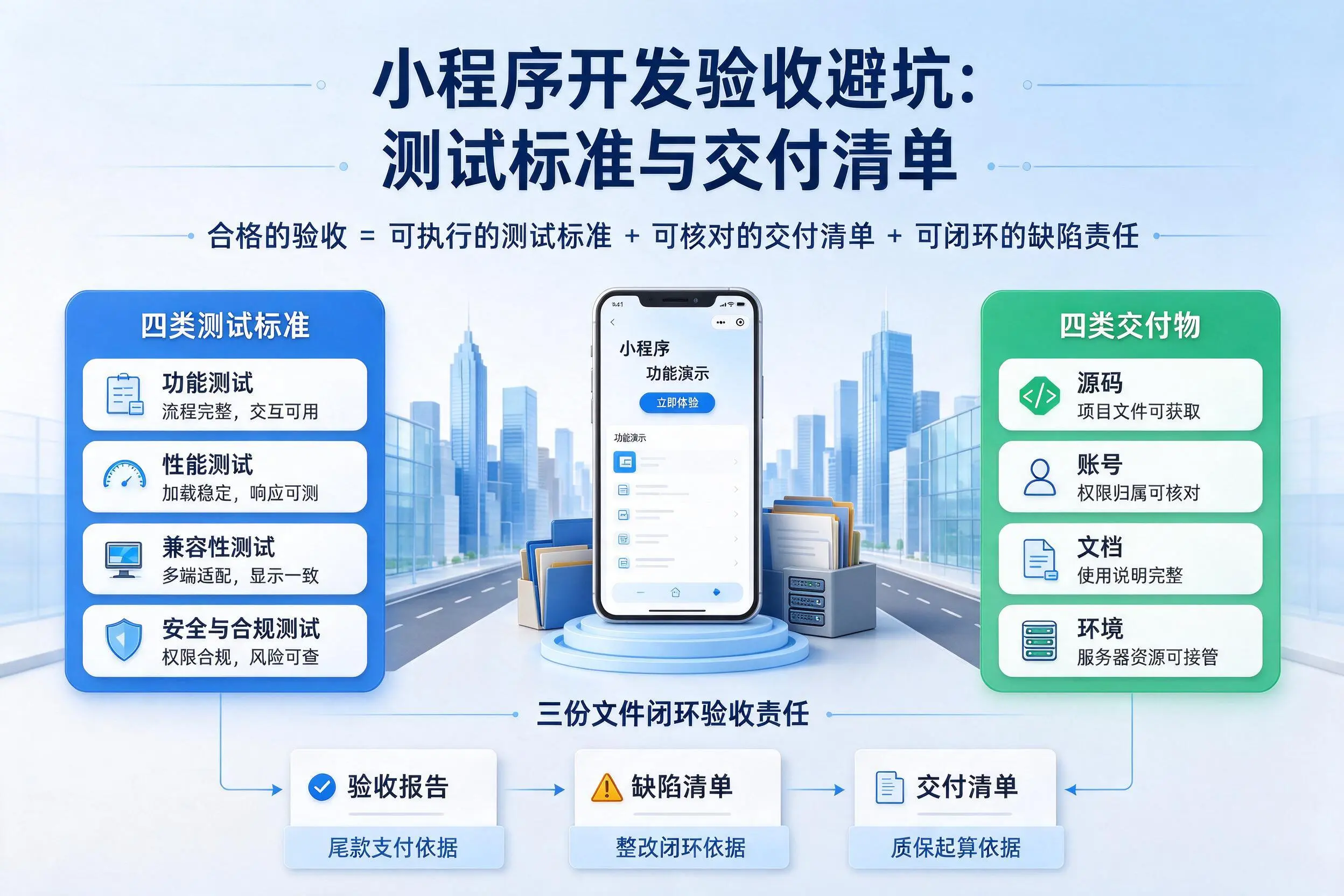 张掖小程序开发验收避坑:测试标准与交付清单