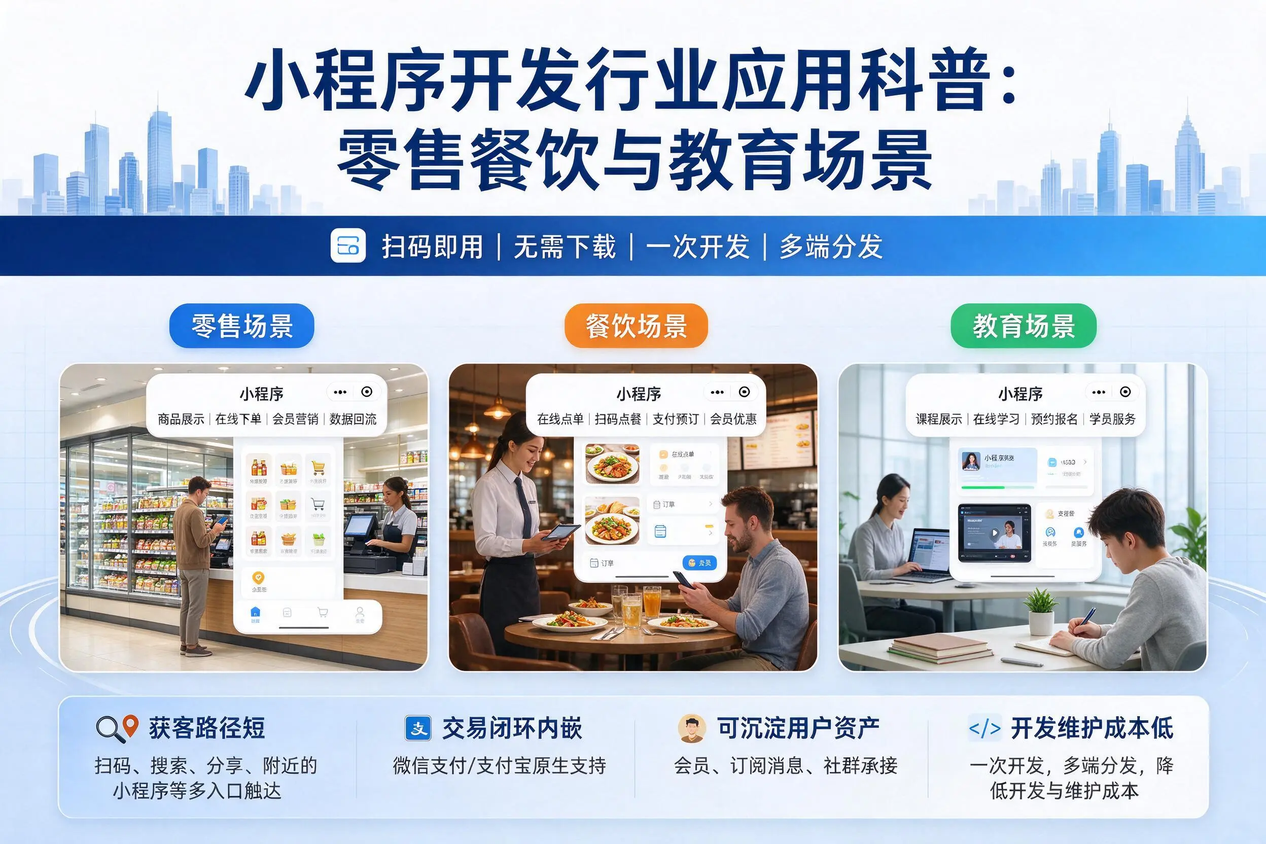 张掖小程序开发行业应用科普:零售餐饮与教育场景