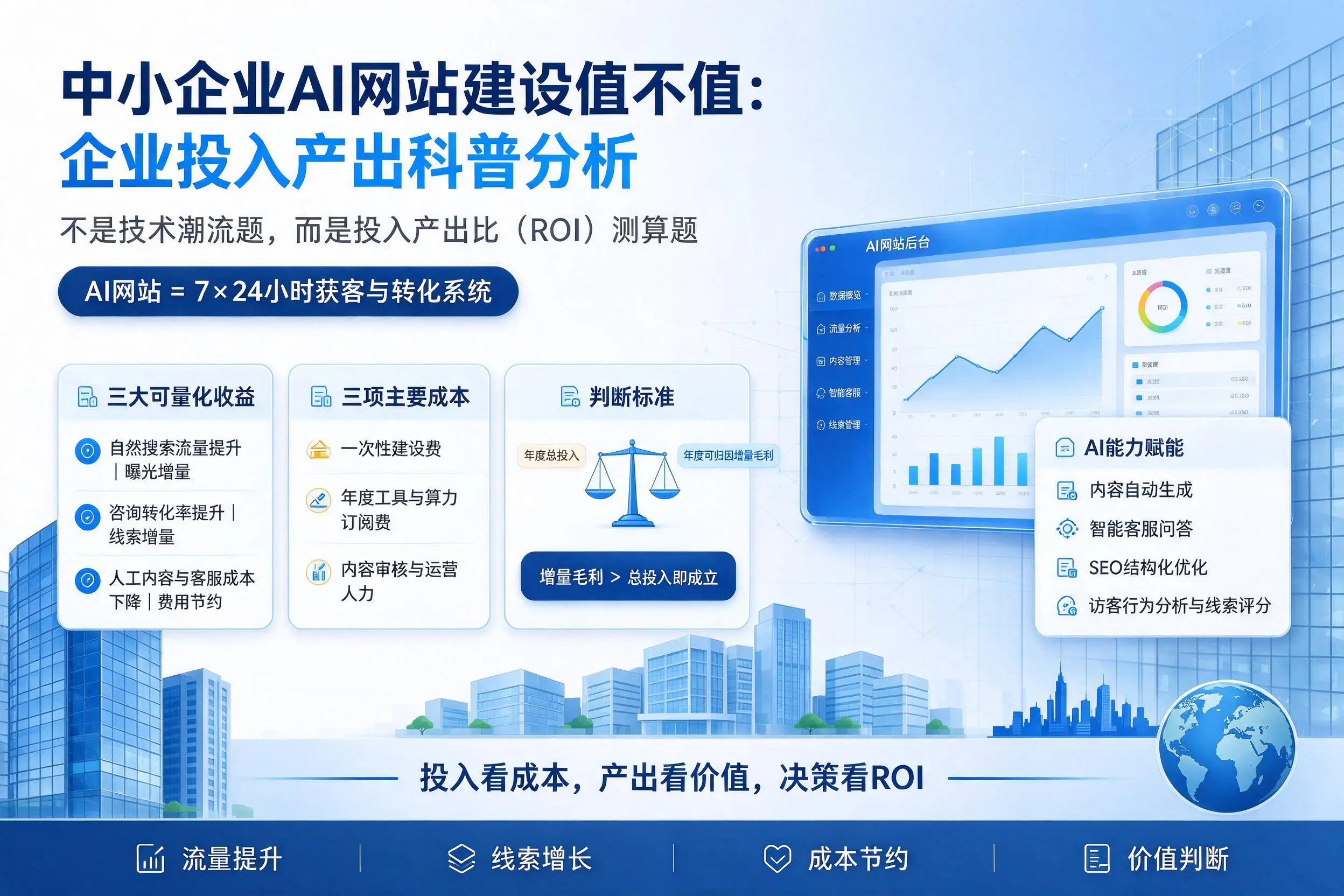 中小企业AI网站建设值不值：张掖企业投入产出科普分析