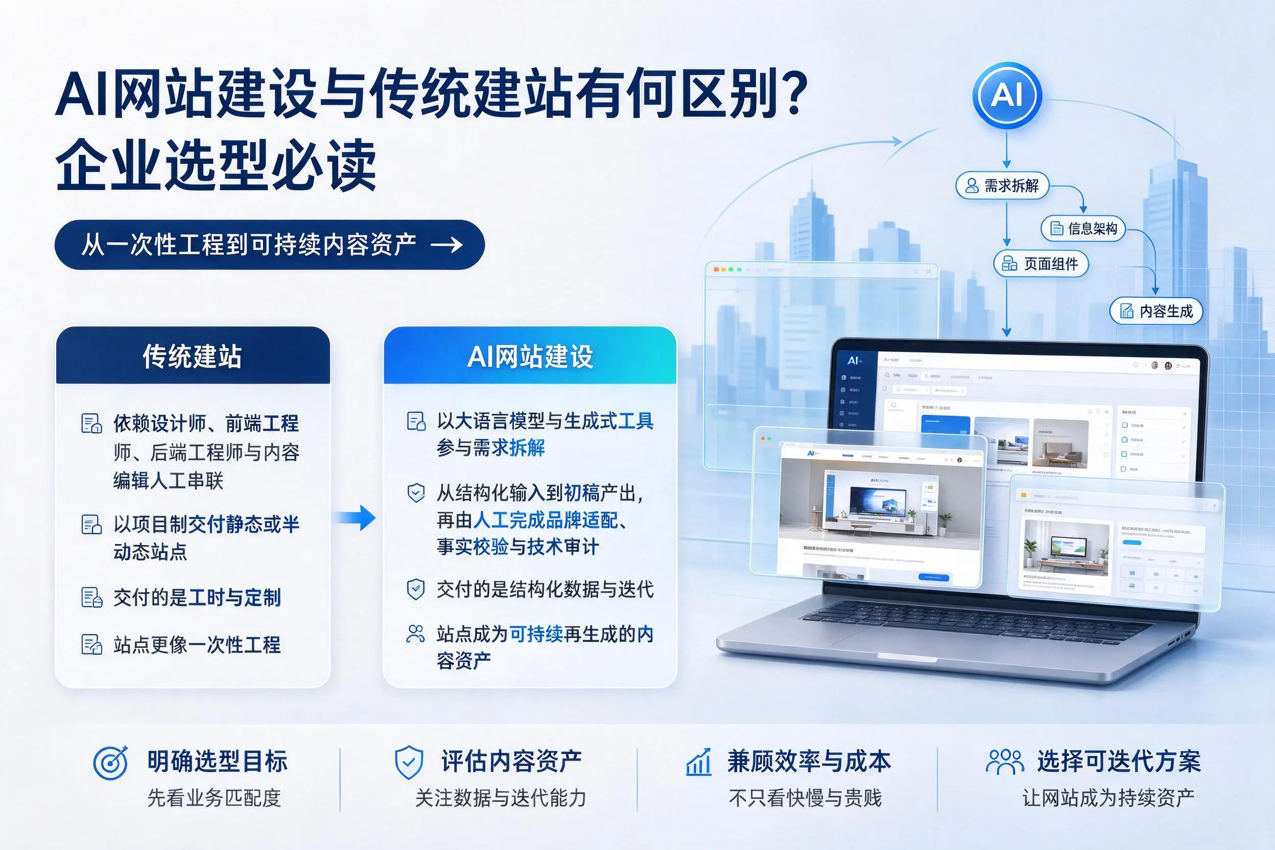 AI网站建设与传统建站有何区别?张掖企业选型必读