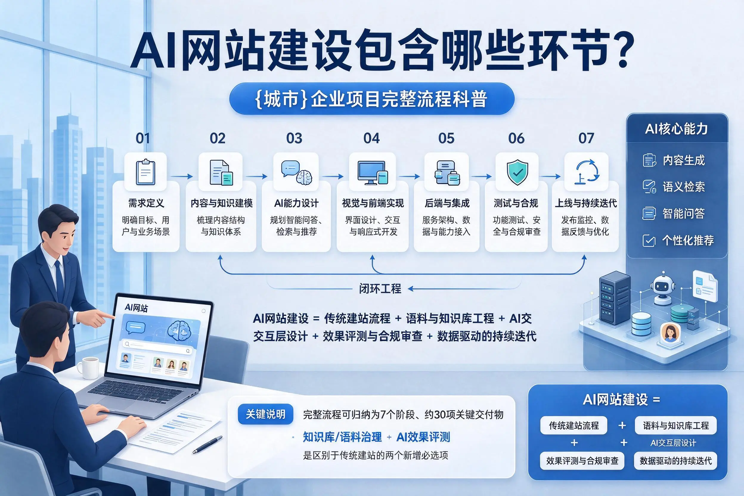 AI网站建设包含哪些环节?张掖企业项目完整流程科普