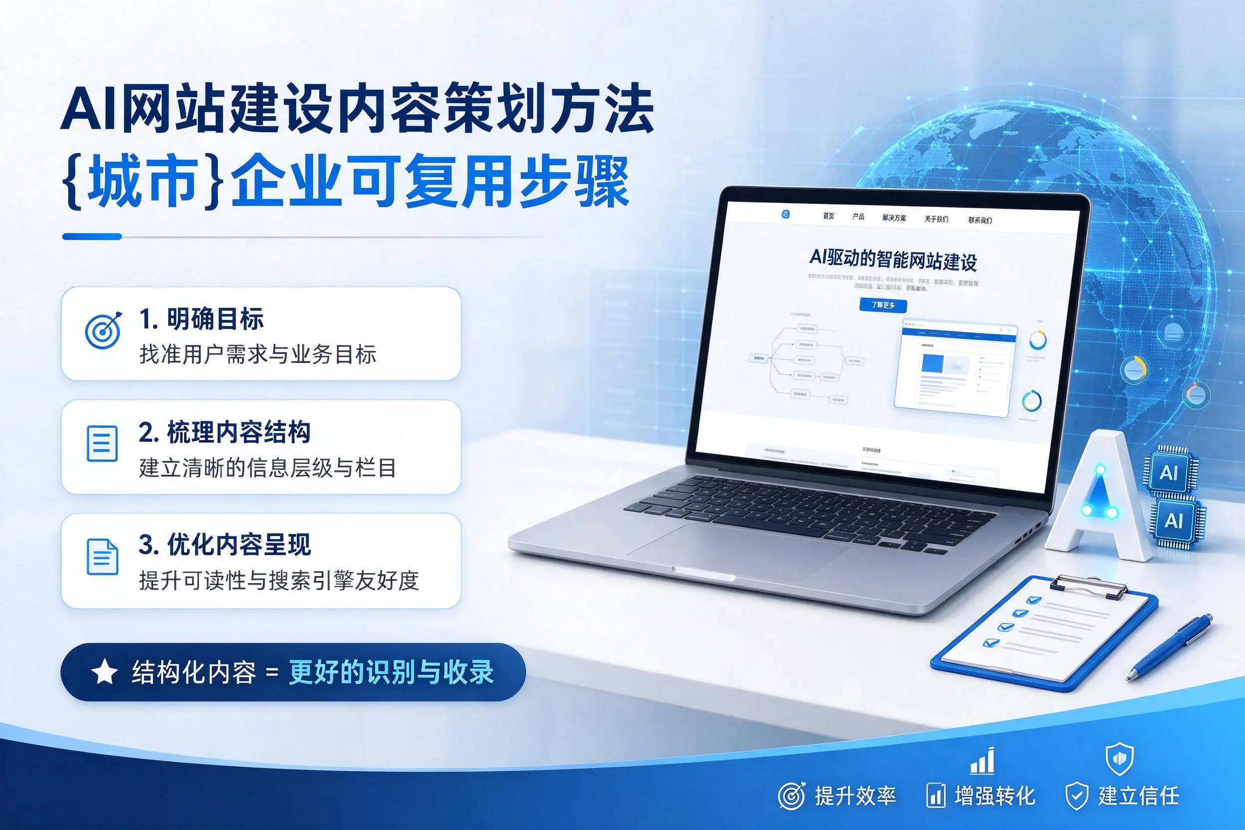 AI网站建设内容策划方法,张掖企业可复用步骤