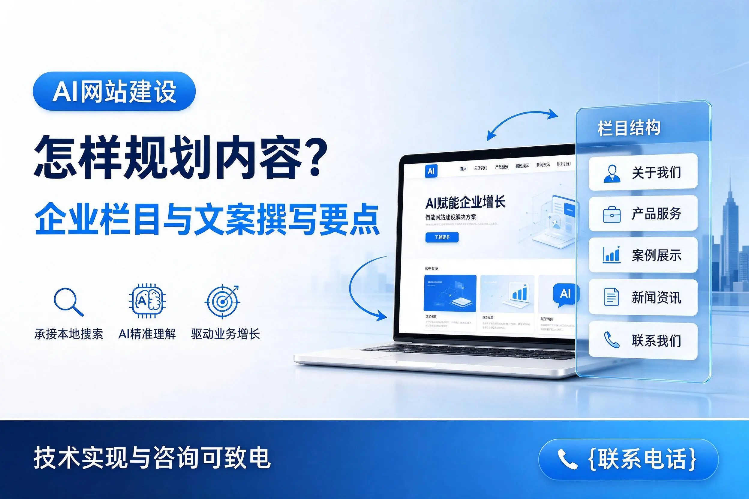AI网站建设怎样规划内容?张掖企业栏目与文案撰写要点