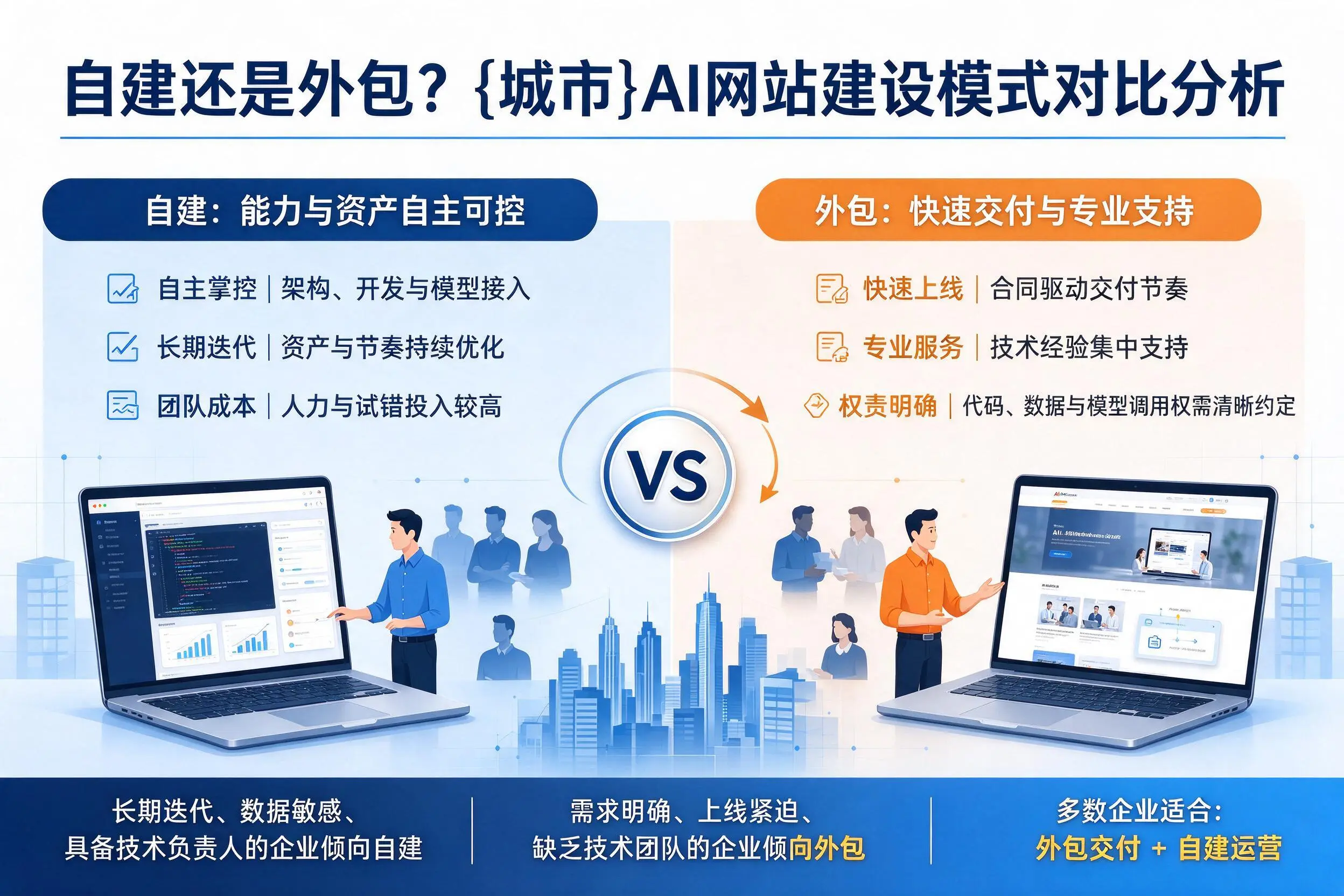 自建还是外包?张掖AI网站建设模式对比分析
