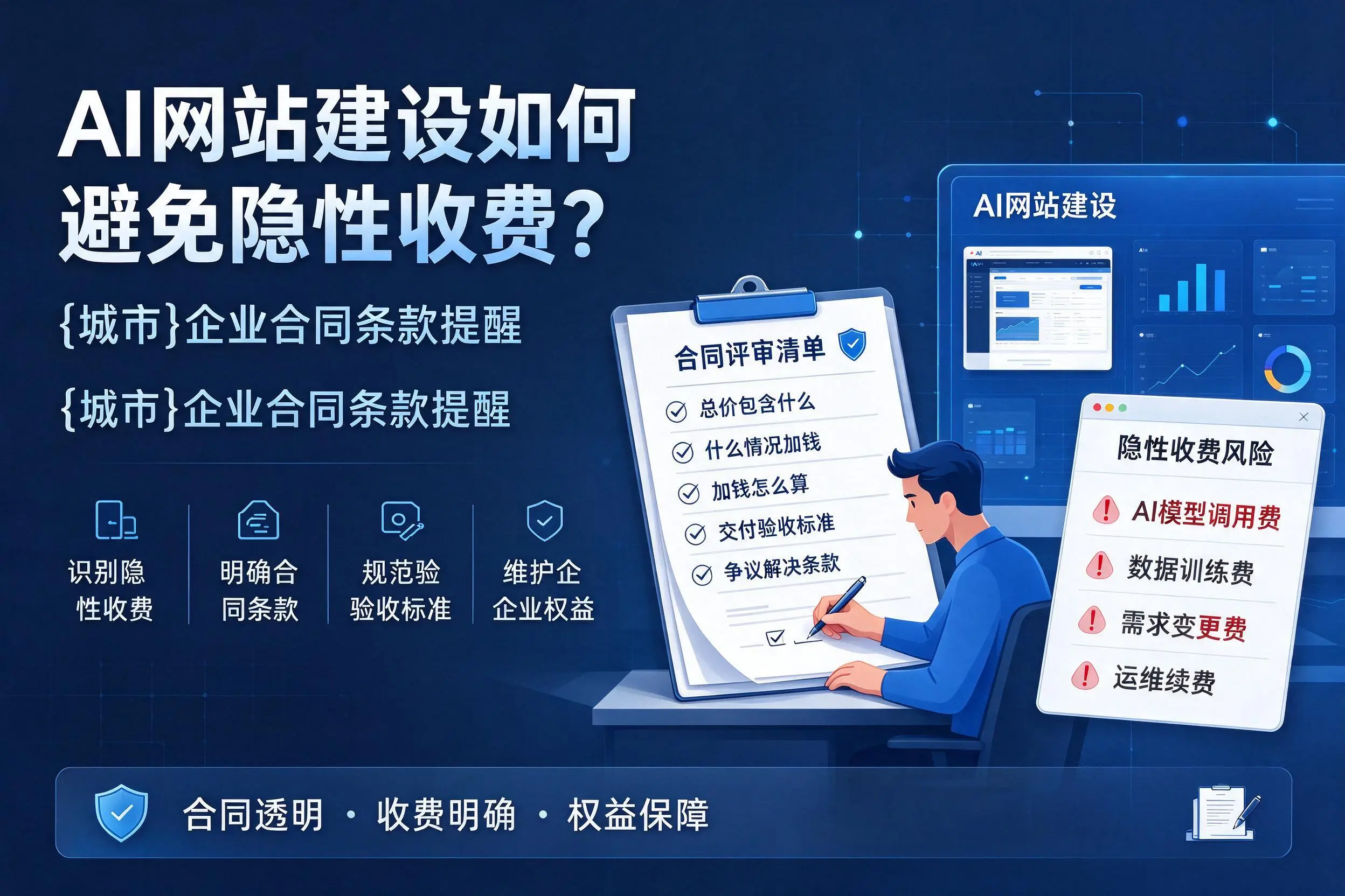 AI网站建设如何避免隐性收费？张掖企业合同条款提醒